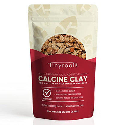 Tinyroots Clay Soil for Plants, 2.25 Quart Bag, Bonsai Tree Soil Additive, Turface Clay Holds Moisture, Provides Drainage and Aids in Root Development - size: 2.25 Quarts