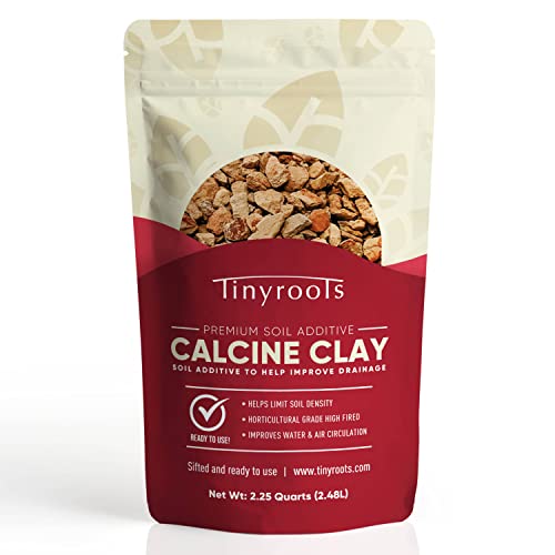 Tinyroots Clay Soil for Plants, 2.25 Quart Bag, Bonsai Tree Soil Additive, Turface Clay Holds Moisture, Provides Drainage and Aids in Root Development (Pack of 2) - size: 2.25 Quarts (Pack of 2)