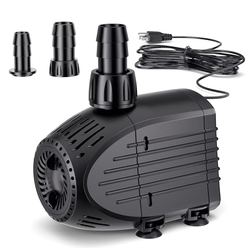 NFESOLAR Submersible Water Pump 880GPH, 60W Ultra Quiet Fountain Pump with Dry Burning Protection 9ft High Lift for Fish Pond, Fountains, Waterfall, Hydroponics, Aquariums KF206 - size: 880GPH