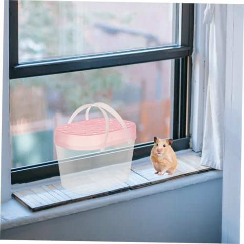 SUPVOX 2pcs Portable Small Pet Carriers Handheld Hamster Boxes Turtle Reptile Cages Plastic Travel Cases for Small Animals