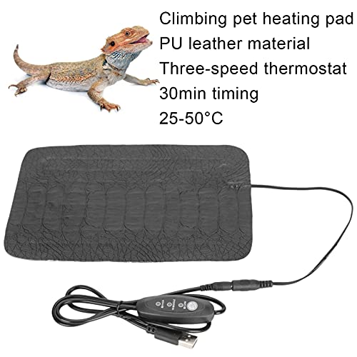 USB Powered Reptile Heating Pad 7.5W/8.5W Small Heat Mat for Tortoise Lizard Crab Under Tank Terrarium Heater - size: S