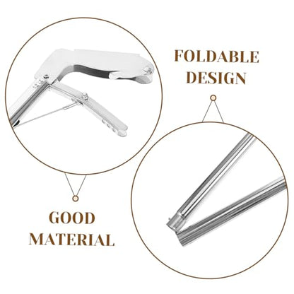 Abaodam Stainless Steel Folding Snake Catcher Clip Portable Lightweight Snake Tong Tool for Reptile Grabber Clamp for Professional Snake Handling and Capture