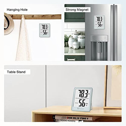DOQAUS Digital Hygrometer Indoor Thermometer Humidity Gauge Room Thermometer with 5s Fast Refresh Accurate Temperature Humidity Monitor, Light Blue - color: Soft Blue