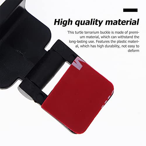 4pcs Reptile Terrarium Cover Clip Tropical Amphibians Tank Buckle - Escape Cages Door Hinge Latch for Bearded Dragons Lizards Geckos Snake Hermit Crab Black