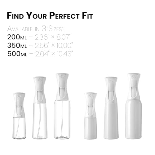 Mistifi Fine Mist Water Spray Bottle – Continuous Refillable Mister for Plants, Beauty, Cleaning & Home Use(200ml 2Pcs, Transparent bottle) - color: Transparent bottle, style: 200ml 2Pcs