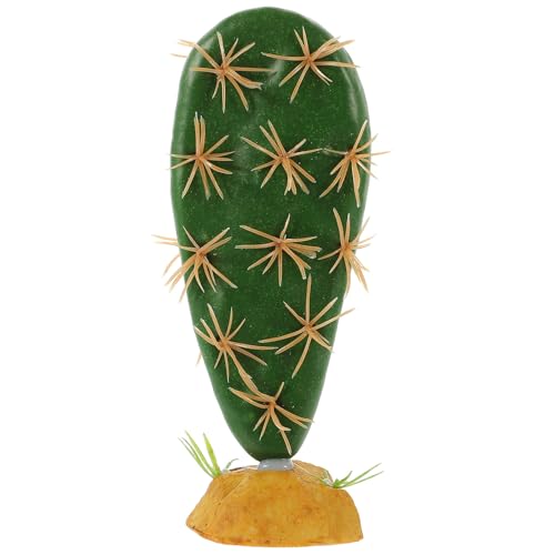Gadpiparty Artificial Reptile Plants Terrarium Cactus Decor for Lizard Gecko Habitat Fish Tank Decoration Plastic Resin Fake Plant Ornament with Stable Base for Aquarium and Pet Enclosure