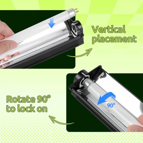 REPTI ZOO 2 Pack 22" T5 5.0 UVB Reptile Light Bulb 24W, UVA UVB Fluorescent Lamp Tube for Turtles, Chameleon, Tortoises, Lizard - color: 5.0 UVB-22" 24W
