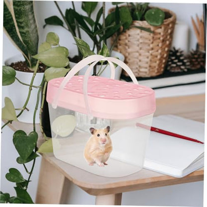 TOYANDONA 2pcs Turtle Cases Reptile Carrying Boxes for Small Pets Convenient Outdoor Pet Accessories Lightweight and Easy to Carry - color: Pink