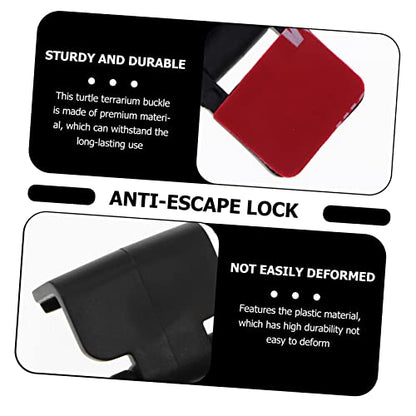 4Pcs Turtle Terrarium Buckle Anti-Escape Lock Reptile Feeding Tank Parts Secure Latch for Amphibious and Rainforest Tanks Easy Install and Remove