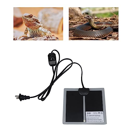 TOPINCN Reptile Heating Pad Electric Indoor Under Tanks Terrarium Heating Mat Adjustable Temperature for Home Living Room Office (7W) - size: 7W