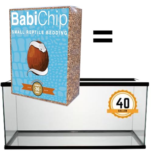 BabiChip Coconut Substrate for Reptiles Loose Small Sized Coconut Husk Chip Reptile Bedding (36 Quart) - size: 36 Quart