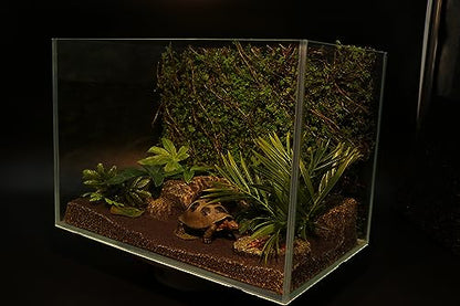 AQUA KT Reptile Moss Background Backdrop Wall Artificial Terrarium Habitat Amphibian Cage Decoration for Lizard Bearded Dragon Snake Tree Frog Chameleon Climbing, Pack of 4