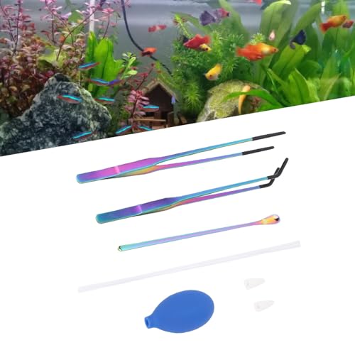 YUYTE Reptile Feeding Tongs with Rubber Tip, Reptile Feeder Tool Kit Stainless Steel Feeding Tweezers for Plants Pet Care and Gardening, Tank Accessories Aquariums Supplies
