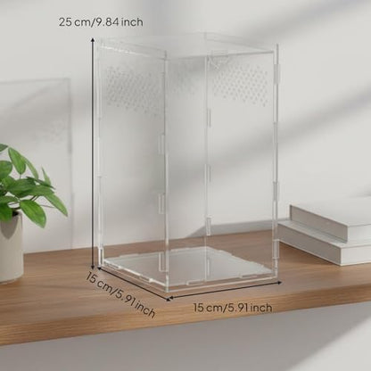 Transparent Reptile Enclosure Through Quality Clear Reptile Habitat Secure Latch Clear Acrylic Terrarium for Arachnid Enthusiasts, 15-15-25 - style: 15-15-25