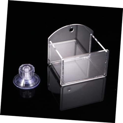 LIOOBO Suction Cup Pet Reptile Feeder Bowl Durable Translucent Water and Food Dish for Lizard Turtle Gecko and Other Reptiles Space Saving Wall Mount Design