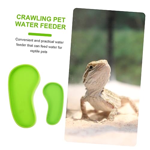 FOMIYES 4pcs Reptile Water Feeder Bowls Pet Drinking Dishes for Tortoises Lizards Snakes Decorative Non- Design for Easy Use and Cleaning