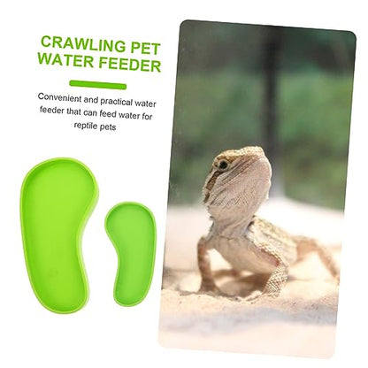 FOMIYES 4pcs Reptile Water Feeder Bowls Pet Drinking Dishes for Tortoises Lizards Snakes Decorative Non- Design for Easy Use and Cleaning