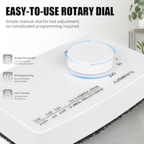 4655 24 VAC Control Switch Replacement for Manual Humidistat Humidifier Manual Water Saver Furnace Humidifier (White)