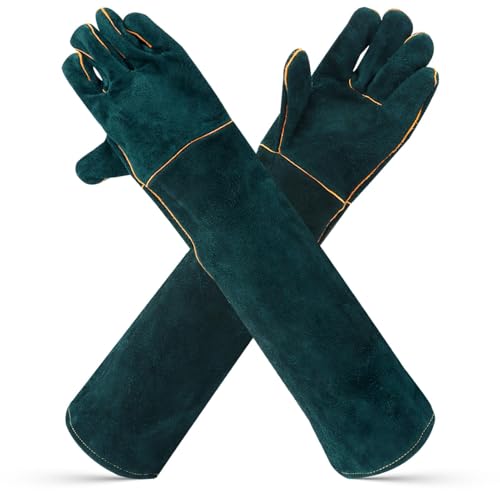 Animal Handling Glove Bite Proof 23.6 Inch Multipurpose Pet Glove for Trips to Vet Grooming Puncture Proof Training Anti-Bite Scratch(COLOR:Green)