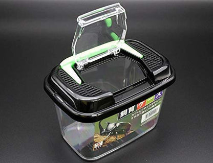 Critter Keeper with Handle, Easy to Observe, Terrarium for Bugs, Fish, Lizards, Crawfish, Frogs, or Snakes, Insect cage, Made in Japan (1pc) - style: 1pc