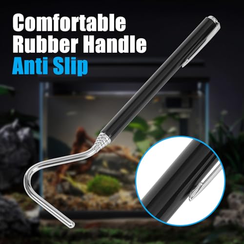 AQUANEAT Reptile Snake Hook, 26inch Extendable Stainless Steel Snake Stick with Non-Slip Handle - size: 26inch