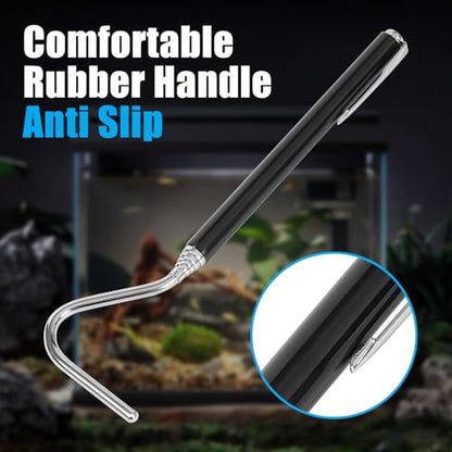 AQUANEAT Reptile Snake Hook, 26inch Extendable Stainless Steel Snake Stick with Non-Slip Handle - size: 26inch