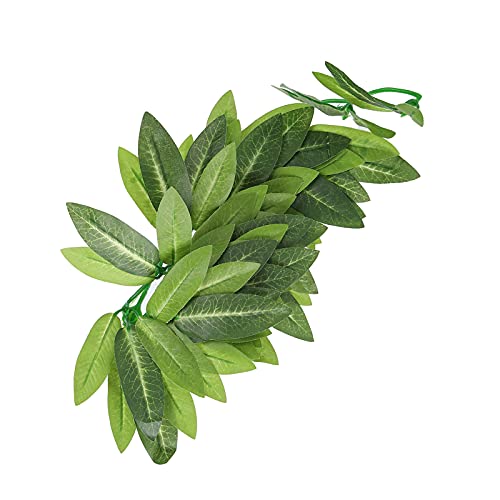 Artificial Reptile Plants Lifelike Plastic Plant Hanging Leaves Decoration with Suction Cup for Reptile Terrarium Fish Tank (T-044 30CM) - size: T-044 30CM