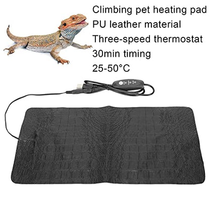 Reptile Heating Pad, USB Reptile Heat Pad with 3 Level Adjustable Thermostat Antiscratch Terrarium Heating Mat Under Tank Heater Terrarium Warmer for Tortoise Lizard (Large Size) - size: Large Size