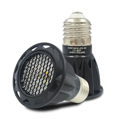 GARTO UVB Light for Reptiles, for E26, E27 Reptile Heat Lamp, Full Spectrum LED Light,UVA Daylight Basking Light for Dragon, 2urtle, Lizard, Gecko, Lizard (UVB-10.0)
