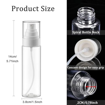 Cosywell 5 Pack Fine Mist Spray Bottles 3.5oz/105ml Leak Proof Misting Spray Bottle Refillable Plastic Hair Spray Bottle for Perfume Skincare Toners Water Cosmetics (Clear) - color: C-Transparent