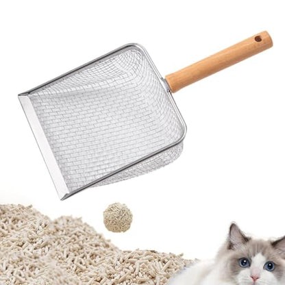Cat Litter Litter Pan Sifting Cleaning Tool Kitty Litter with Long Handle for Lizards, Mesh Spacing 10 - color: Mesh Spacing 10