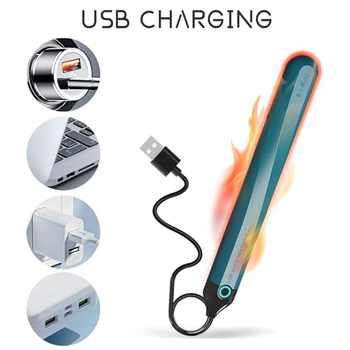 Heating Stick Heater Heating USB Space Heater Stick Pad with 2 Pcs Drying Stick, Stick Quick Heating With automatic temperature control indicator light,115°F Fast Heating,Water Absorption Dry Rod - color: white+blue