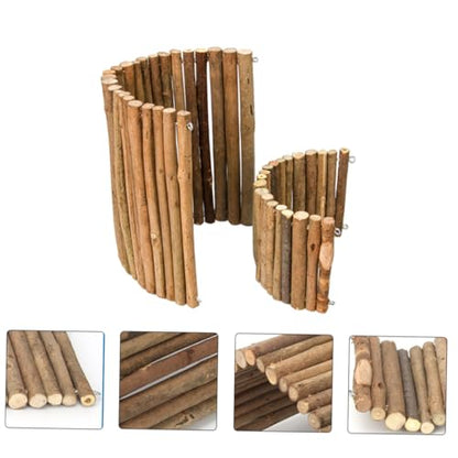 2pcs Reptile Hiding Fence Small Reptile Reptile Supplies Crawler Shelter Small Pet Reptiles Shelter Solid Wood Reptile Shelter Reptiles Hiding Cave Reptiles Hideout, 30x20cm