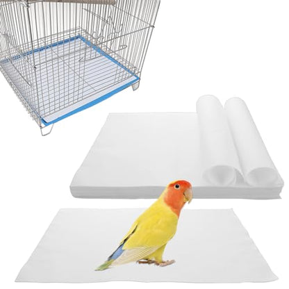 200 Pack Bird Cage Liner Papers, 17x12 Inch Non-Woven Bird Cage Liners Disposable Cage Paper Liners, Precut Absorbent Cushion Pad Mat Accessories for Pet Bird Parrot