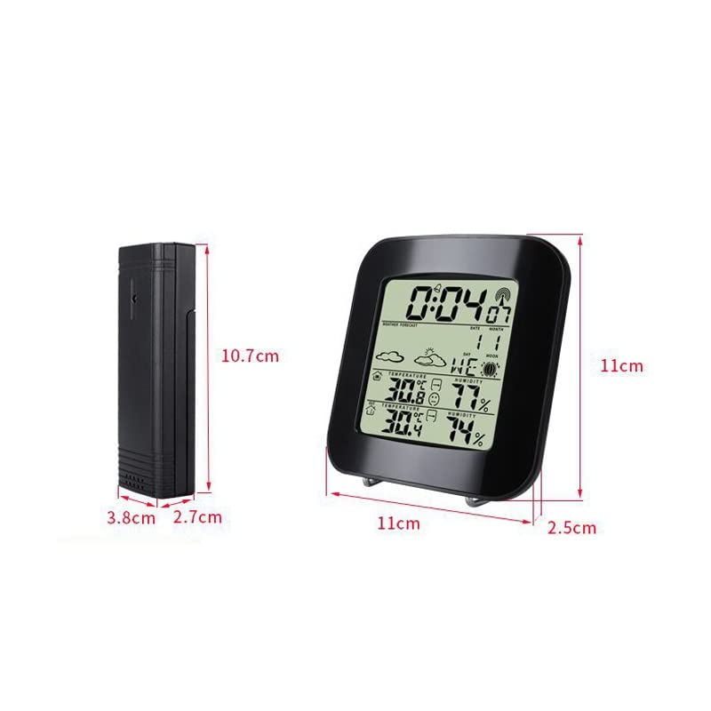 Barometer Indoor and Outdoor Hygrograph with Backlit Clock Electronic Weather Forecast Desk
