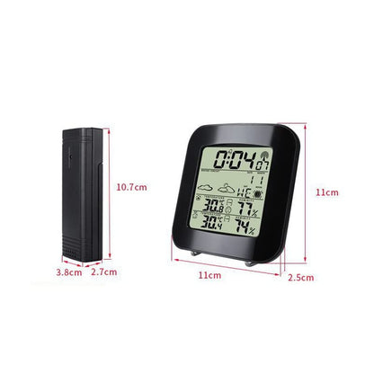 Barometer Indoor and Outdoor Hygrograph with Backlit Clock Electronic Weather Forecast Desk