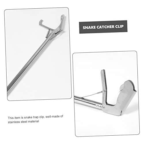 Totority Folding Stainless Steel Snake Catcher Grabber Tool Locking Mechanism for Safe Handling of Snakes and Reptiles Lightweight Portable Design for Gardens and Zoos