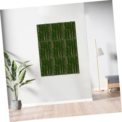 Healifty Simulated Moss Turf Outside Fake Moss Faux Terrarium Ornament Garden Landscape Decoration Fairy Garden Decor Reptile Bark Backdrop Artificial Mat Fake Bark Wooden Green