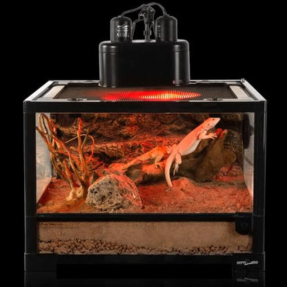 REPTI ZOO 25W Reptile Infrared Heat Lamp 2 Pack,Amphibian Heat Emitter Infrared Basking Spot Light Bulb for Small Geckos,Turtle,Bearded Dragon,Lizard,Tarantulas