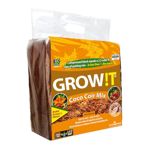 GROW!T Organic Coco Planting Mix Block Outdoor Indoor useage