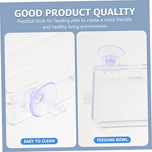 HEMOTON 1Pc Suction Cup Reptile Feeder Transparent Gecko Feeding Bowl for Water and Food Easy to Dish for Lizard and Tortoise Daily Use Water Dish