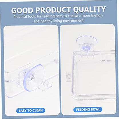 HEMOTON 1Pc Suction Cup Reptile Feeder Transparent Gecko Feeding Bowl for Water and Food Easy to Dish for Lizard and Tortoise Daily Use Water Dish