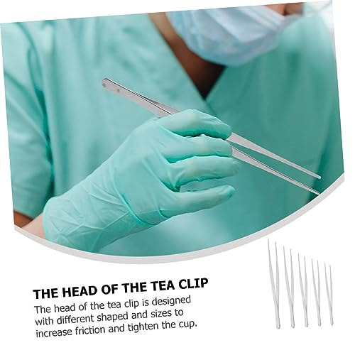 Kisangel 5pcs Stainless Steel Industrial Tweezers Round Tip Long Pointed for Crafts Snake Tongs Reptile Feeding Garden Repair