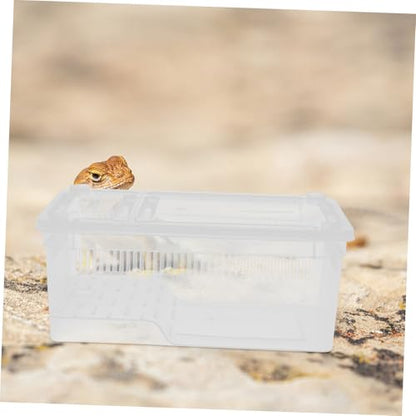 ULTECHNOVO Transparent Reptile Breeding Box Plastic Terrarium with Breathable Holes Portable Insect Container for Lizards Snakes Spiders and Frogs for Feeding and Breeding
