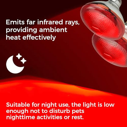 Infrared Heat Lamp for Chickens, 250 Watts Red Heat Lamp Bulb, Heat Light Bulb for Brooder Coop, Food Service, Chicks, Pet, Reptile, 1 Pack - size: 1 Count (Pack of 1)