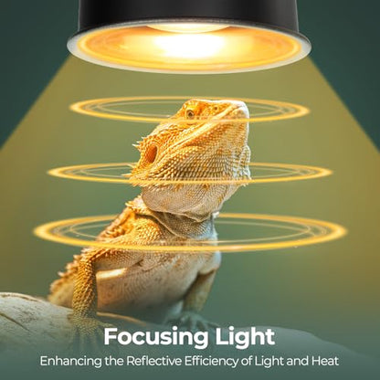2 Pack Reptile Light Fixture, 5.5in Deep Dome Reptile Heat Lamp Fixture with Switch, Dual Terrarium UVB Basking Light Fixture for Bearded Dragon Snake, Suitable for E26 Bulbs Up to 100W - size: 5.5IN 100W