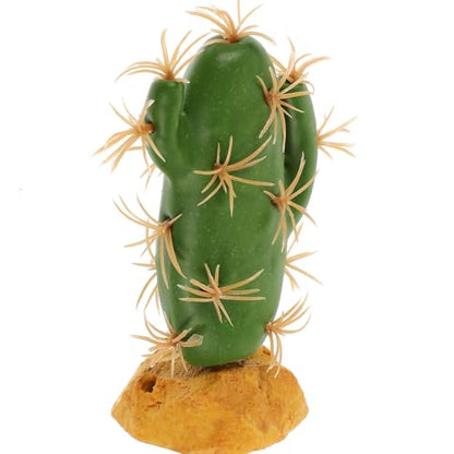 Lifelike Artificial Cactus Plant Reptile Ornament Tank Decor Plastic Resin Decorative Habitat Hideout for Lizards Geckos Amphibians