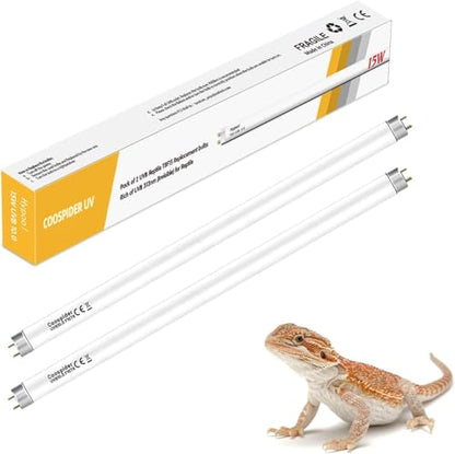 2-Pack UVB UVA Reptile Light 10.0 Bulb, 15W 18inch T8 Fluorescent Desert Lamp, UVA for Bearded Dragon Tortoise Reptile & Amphibian (T8 15W 18inch 10.0 Bulb G13) - style: T8/15W (18In Replacement Bulb*2)