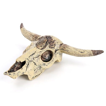Frcctre 3 Pack Cattle Skull Aquarium Decoration, Resin Fish Tank Cattle Skull Ornaments, Fish Turtle Hidden Reptiles Hideouts Decorations Animal Skull Decor Cave Landscape