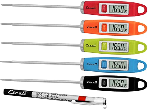 Escali DH1 Gourmet Digital Meat Thermometer with Extra Long Probe, NSF Certified, Black - color: Black